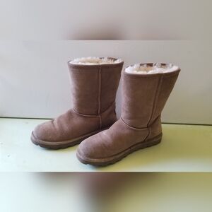 BearPaw Women's Brown Suede Shearling Winter Boots